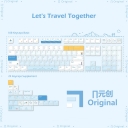 Let's Travel Together 104+28 PBT Keycaps Set Cherry / QX3 Profile for MX Switches Mechanical Gaming Keyboard